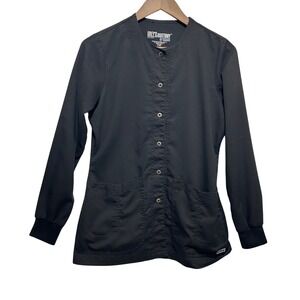 Greys Anatomy Women Professional‎ Medical Scrub Jacket XS Black Minimalist Nurse